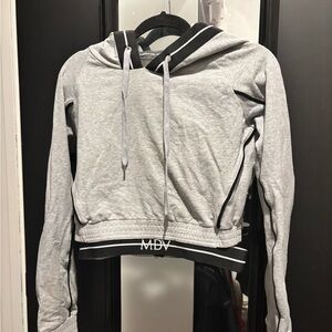 Maniere De Voir Gray and Black Crop Top